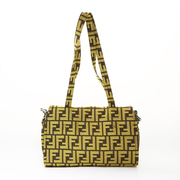 Fendi Shoulder Bag Zucca Frgmt Baguette Four Double - Picture 3 of 10